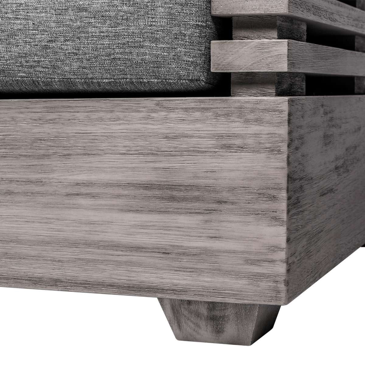 Vivid Outdoor Patio Chair in Gray Eucalyptus Wood with Gray Olefin Cushions By Armen Living - Image 7