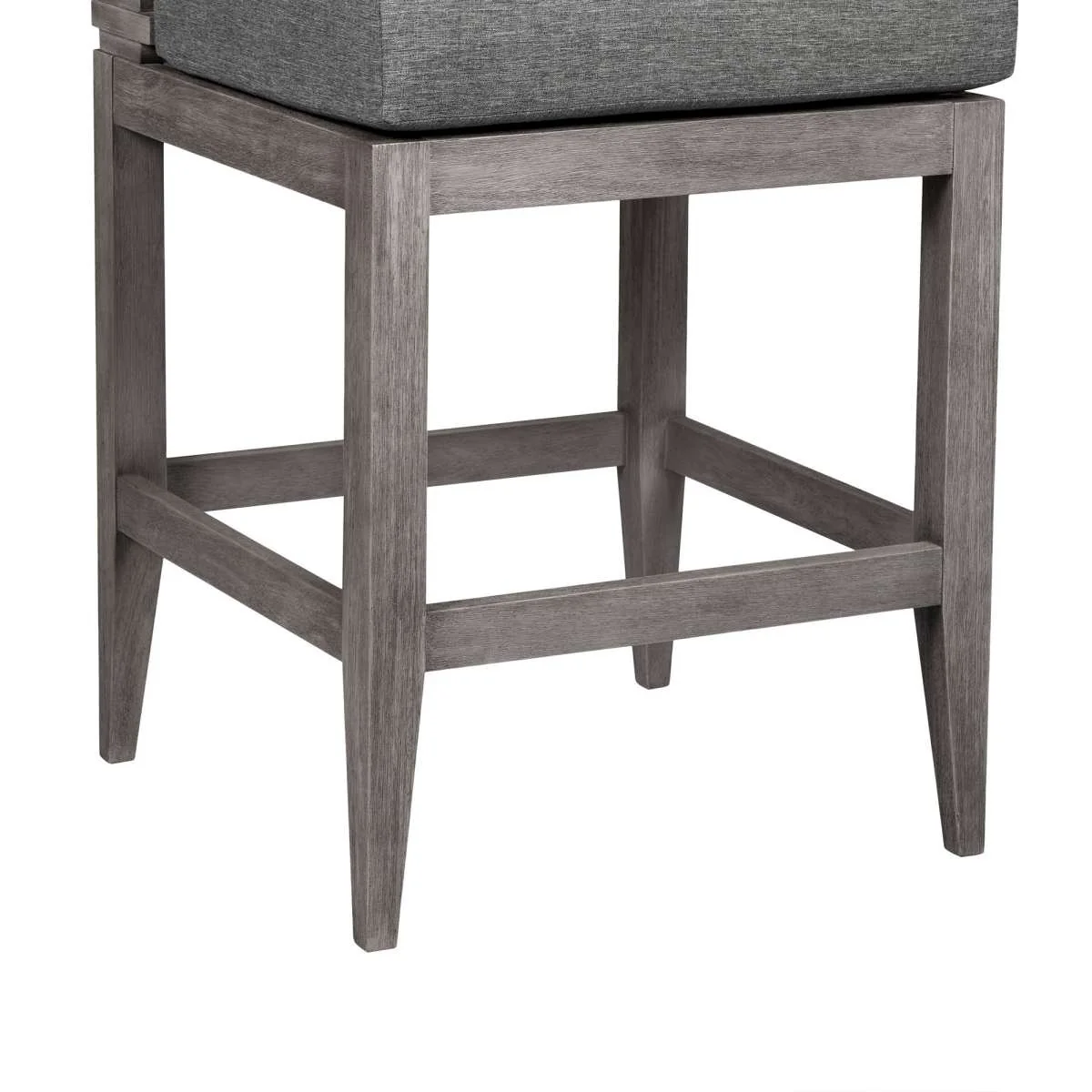 Vivid Outdoor Patio Counter Stool in Gray Eucalyptus Wood with Gray Olefin Cushions By Armen Living - Image 7