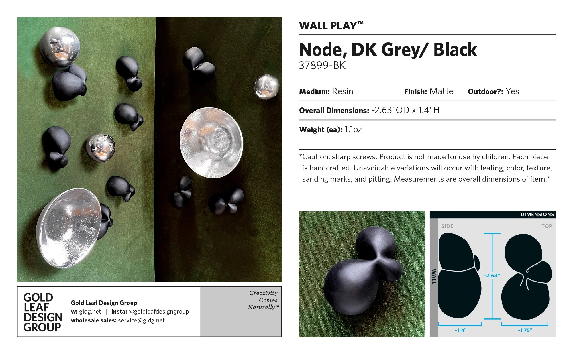 Wall Play™: Node, DK Grey/ Black By Gold Leaf - Image 5