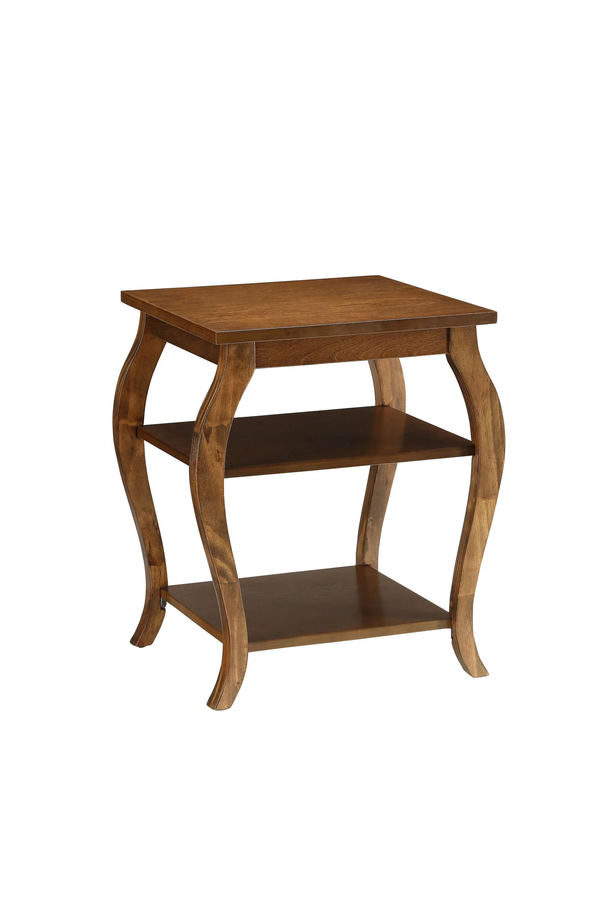 Walnut Finish Bow Leg Square End Table By Homeroots
