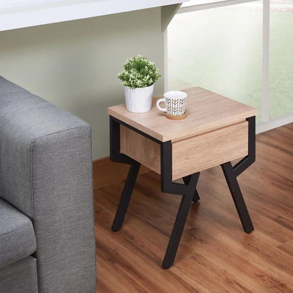 Weathered Light Oak End Table By Homeroots - Image 3