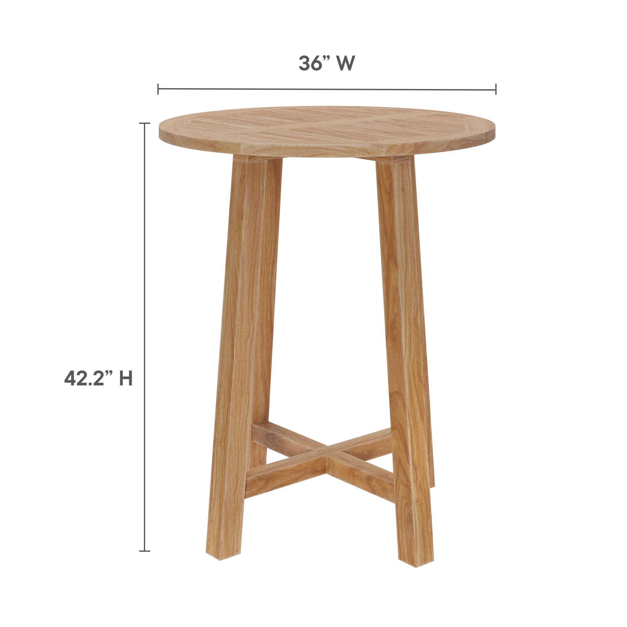 Wellspring 3-Piece Outdoor Patio Teak Wood Bar Set by Modway - Image 12