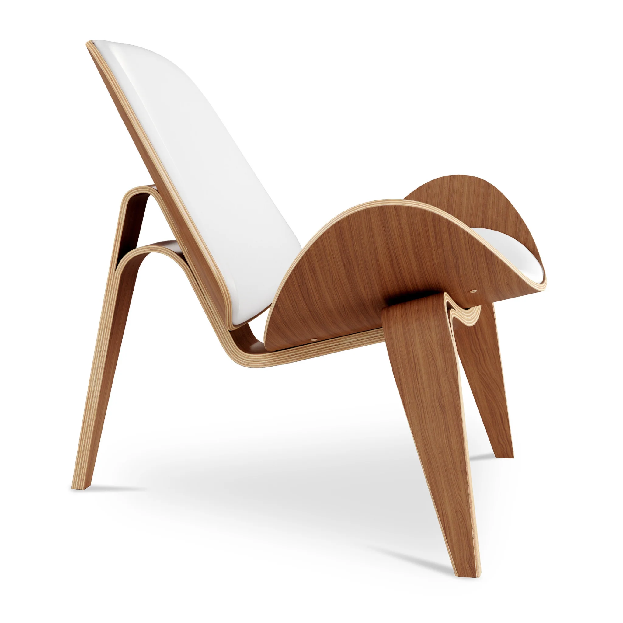 White and Brown Faux Leather Lounge Chair By Homeroots - Image 3