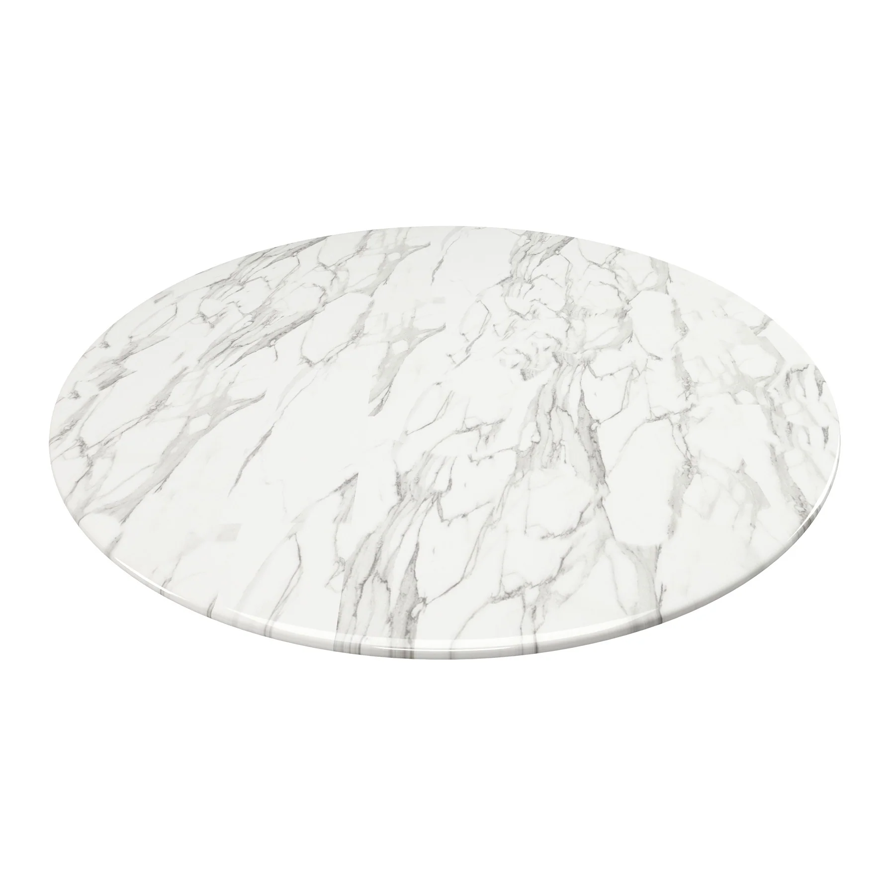 White And Gold Rounded Marble And Metal Pedestal Base Dining Table By Homeroots - Image 3