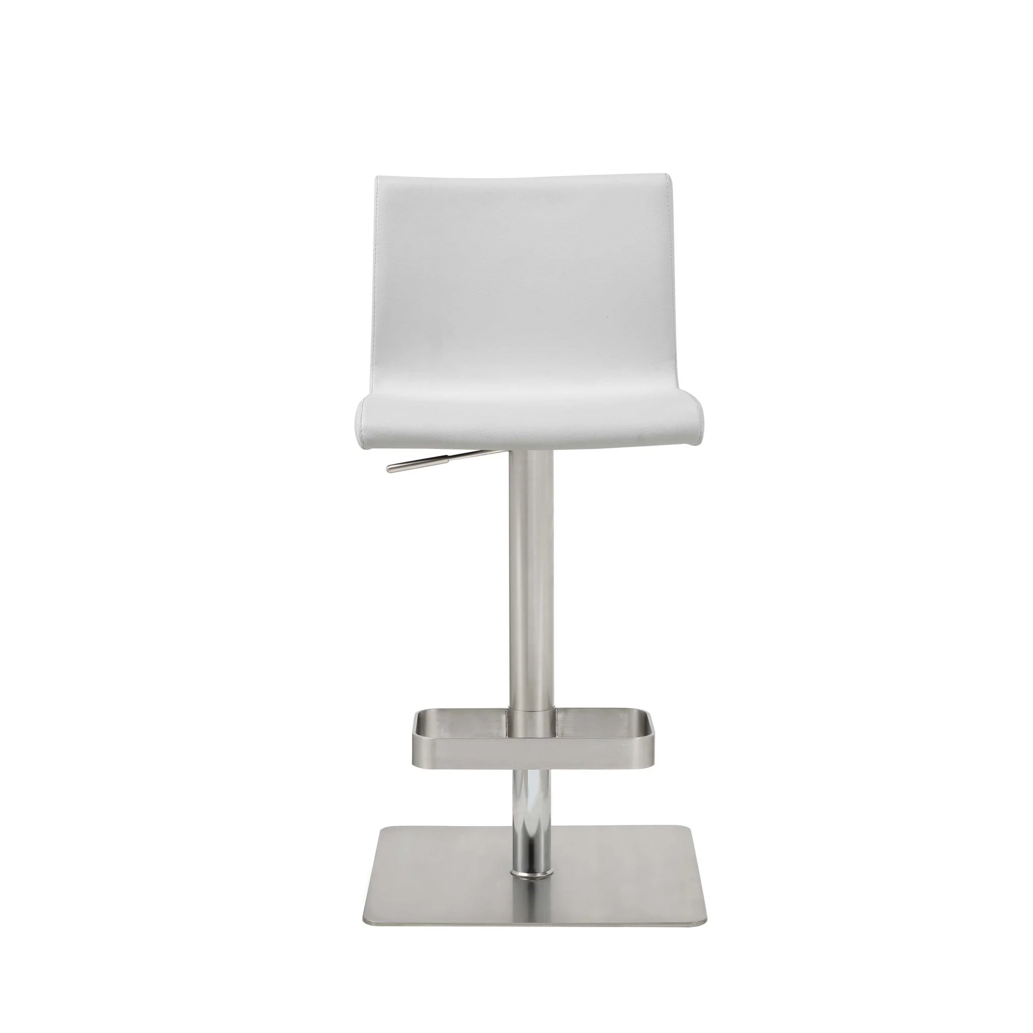 White And Silver Stainless Steel Counter Height Bar Chair By Homeroots