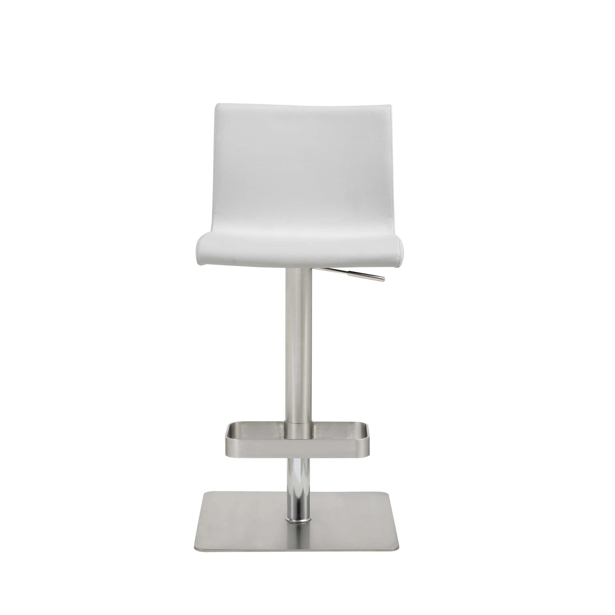 White And Silver Stainless Steel Counter Height Bar Chair By Homeroots - Image 7