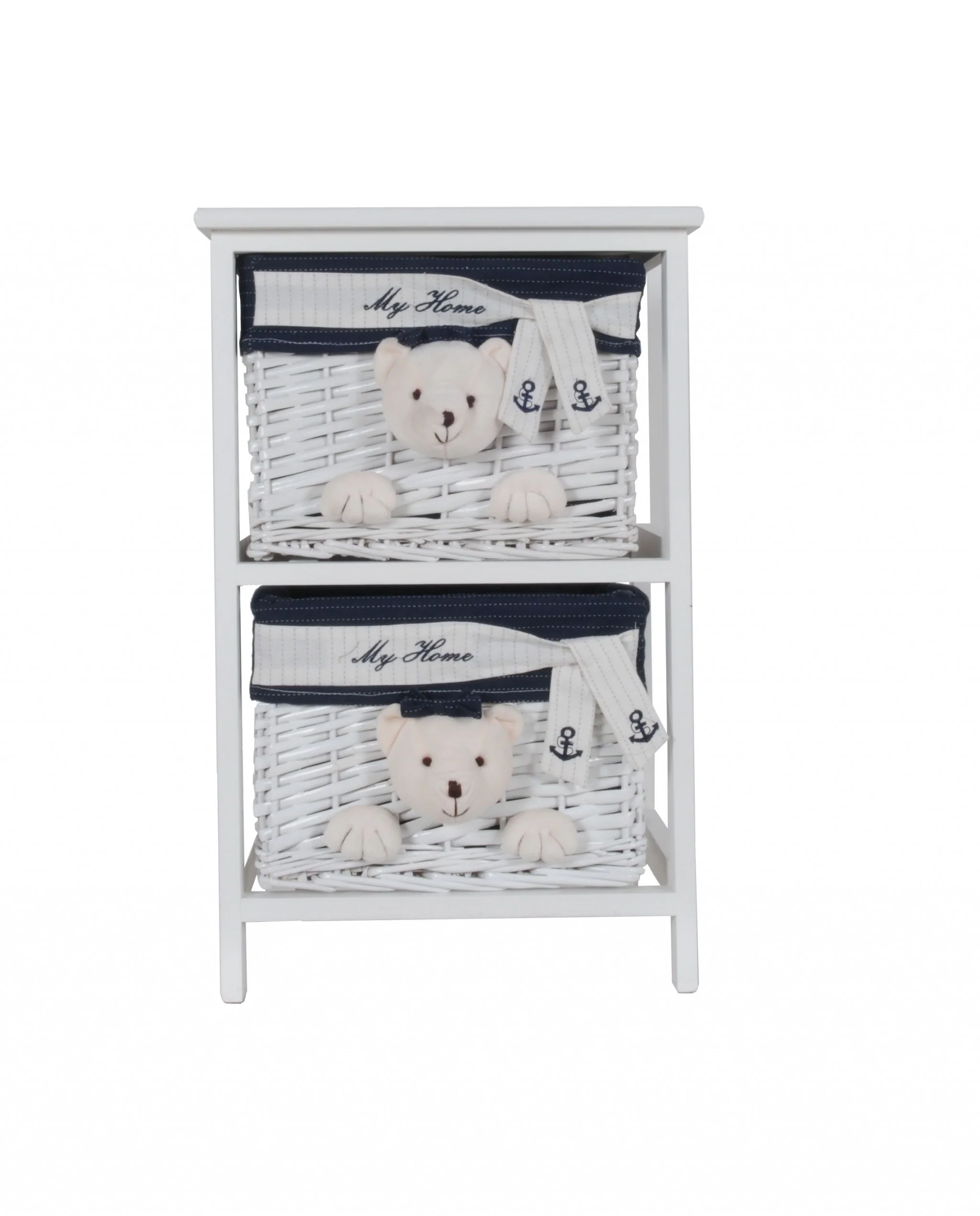 White Blue Portable Drawers By Homeroots - 364165