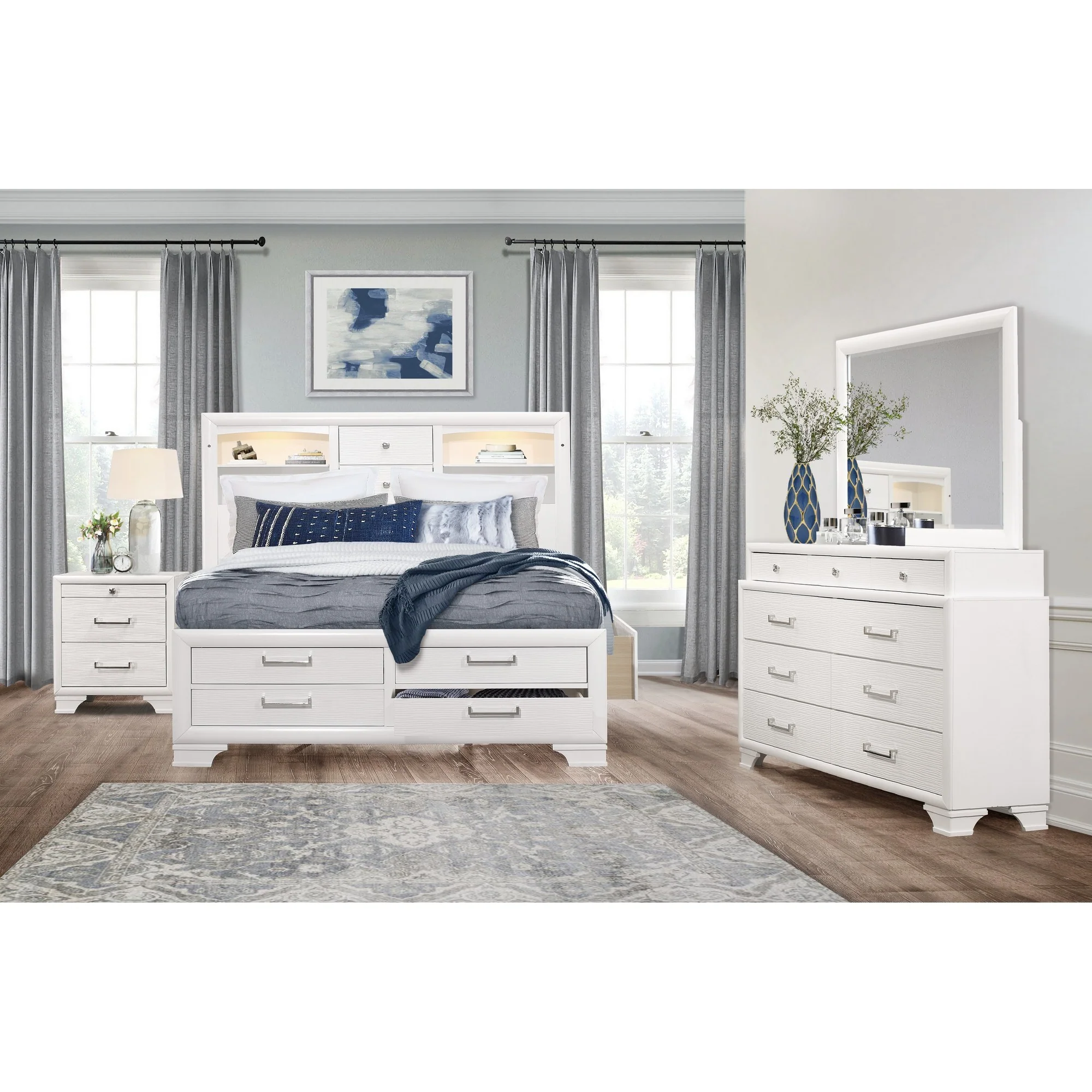 White Dresser With 9 Drawers By Homeroots