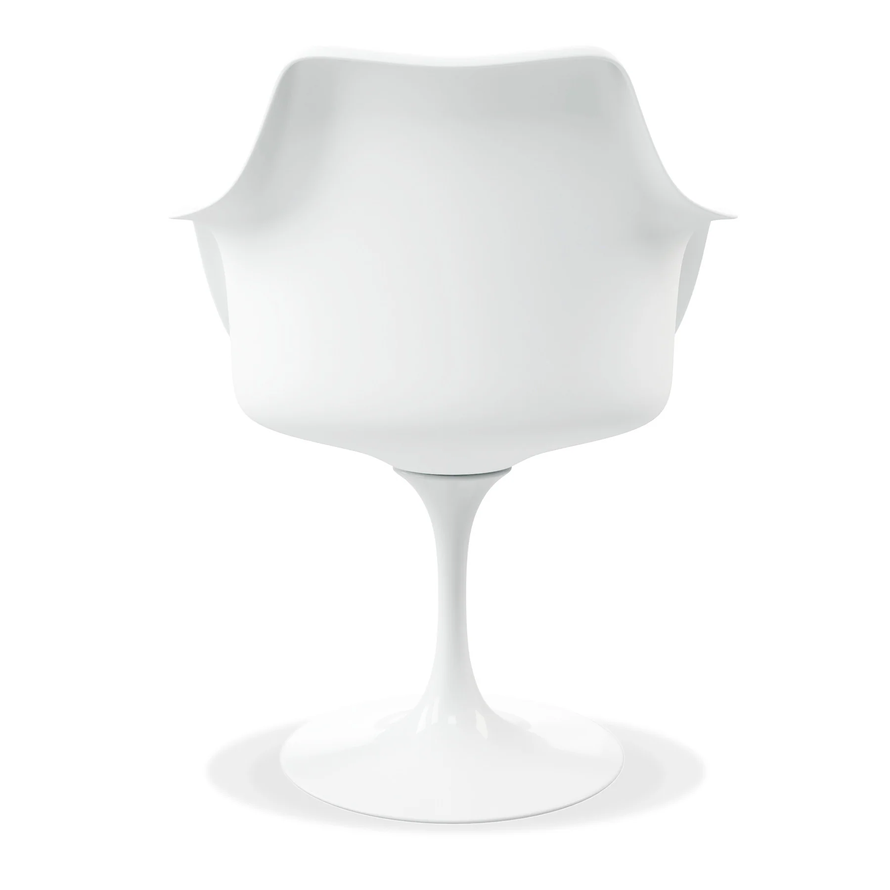 White Heavy Duty Plastic Swivel Dining Arm Chair With Faux Leather Cushion By Homeroots - Image 5
