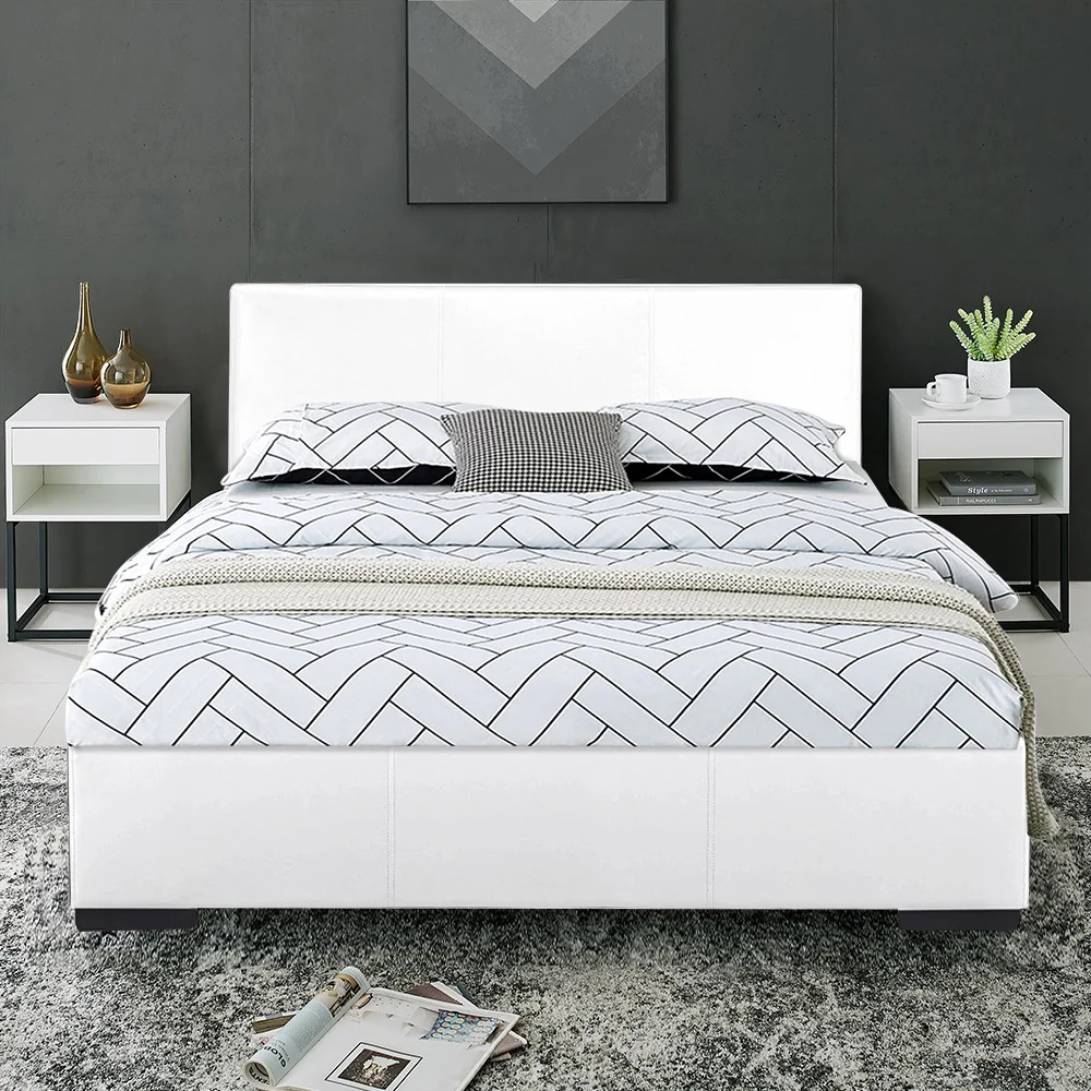 White Platform Queen Bed By Homeroots - 396995