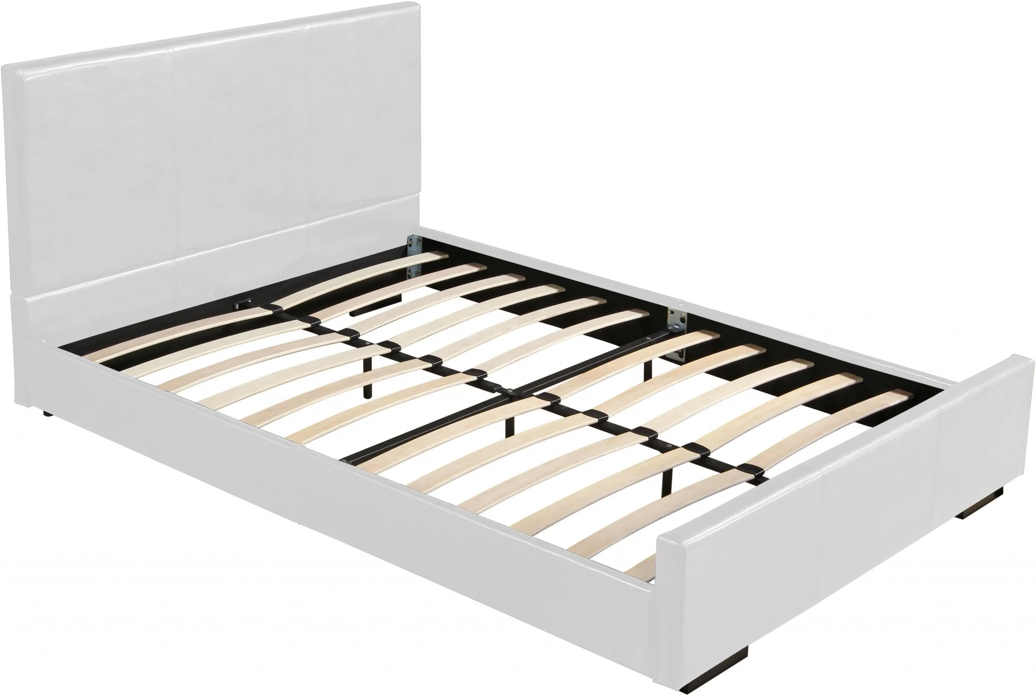 White Platform Twin Bed By Homeroots - Image 4