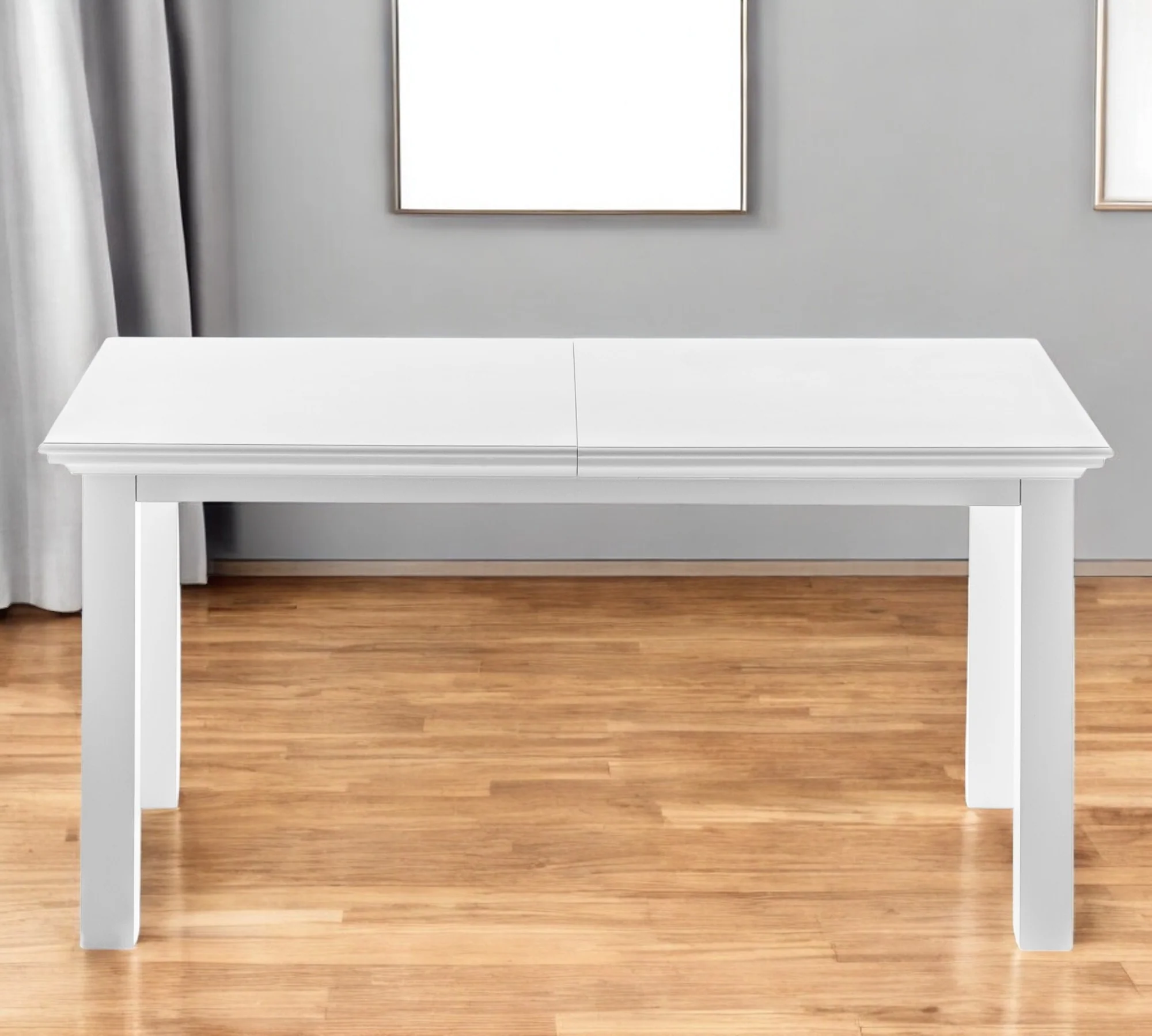 White Solid Wood Butterfly Leaf Extending Dining Table By Homeroots