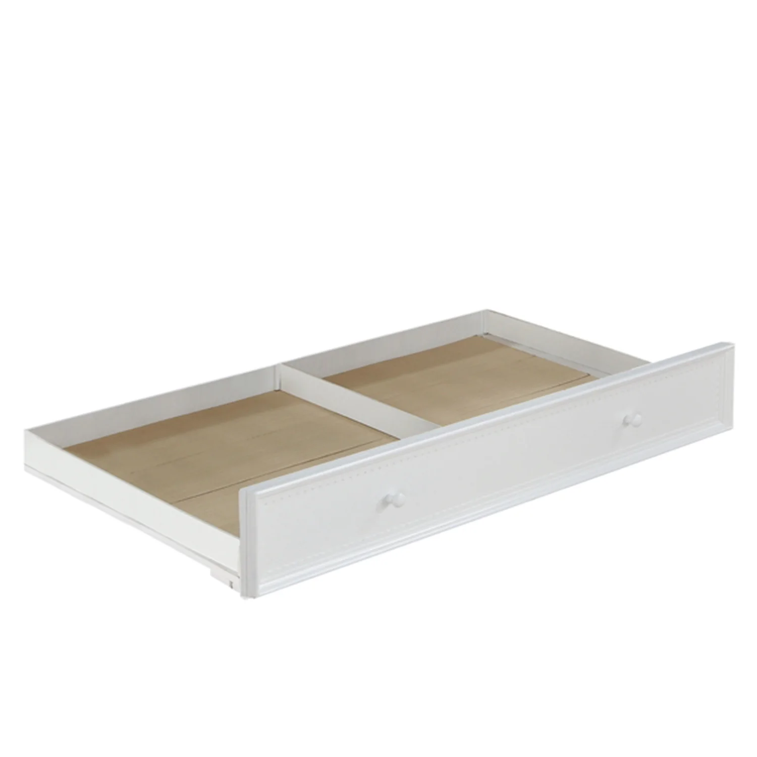 White Wood Trundle Twin By Homeroots