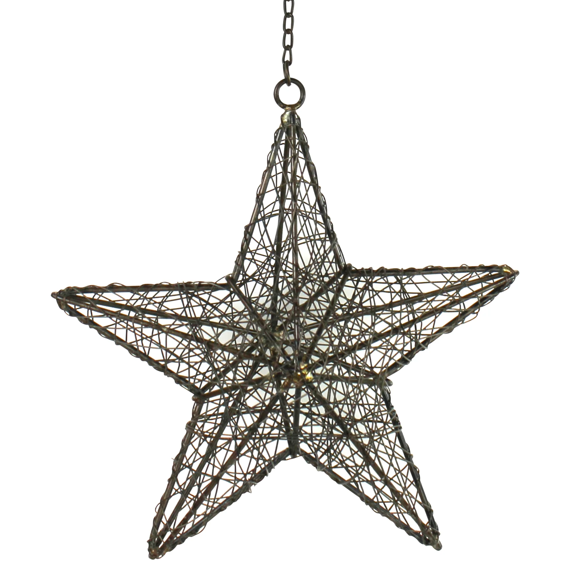 Wire Star - Medium, Rust Set Of 4 By HomArt