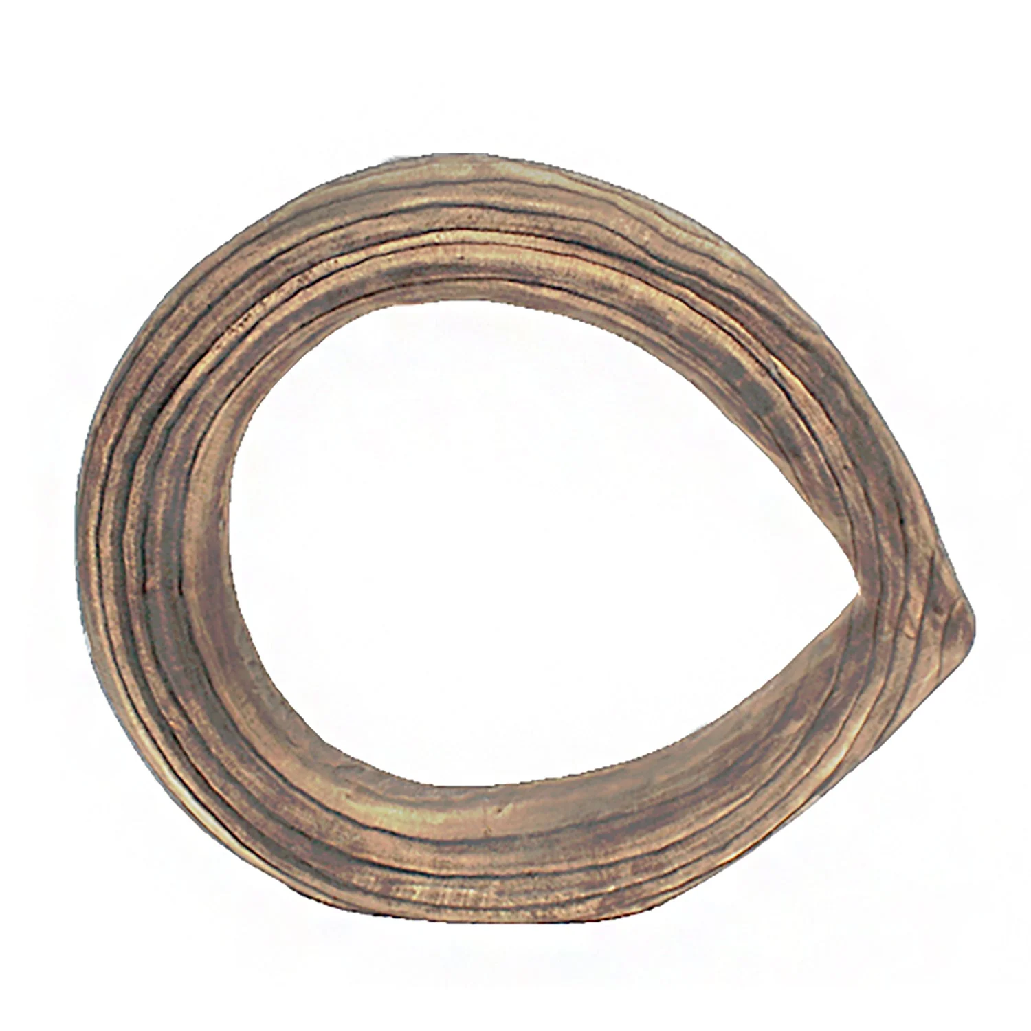 Wood Ring Sculpture, Burned, 15.5"L By Gold Leaf - Image 2