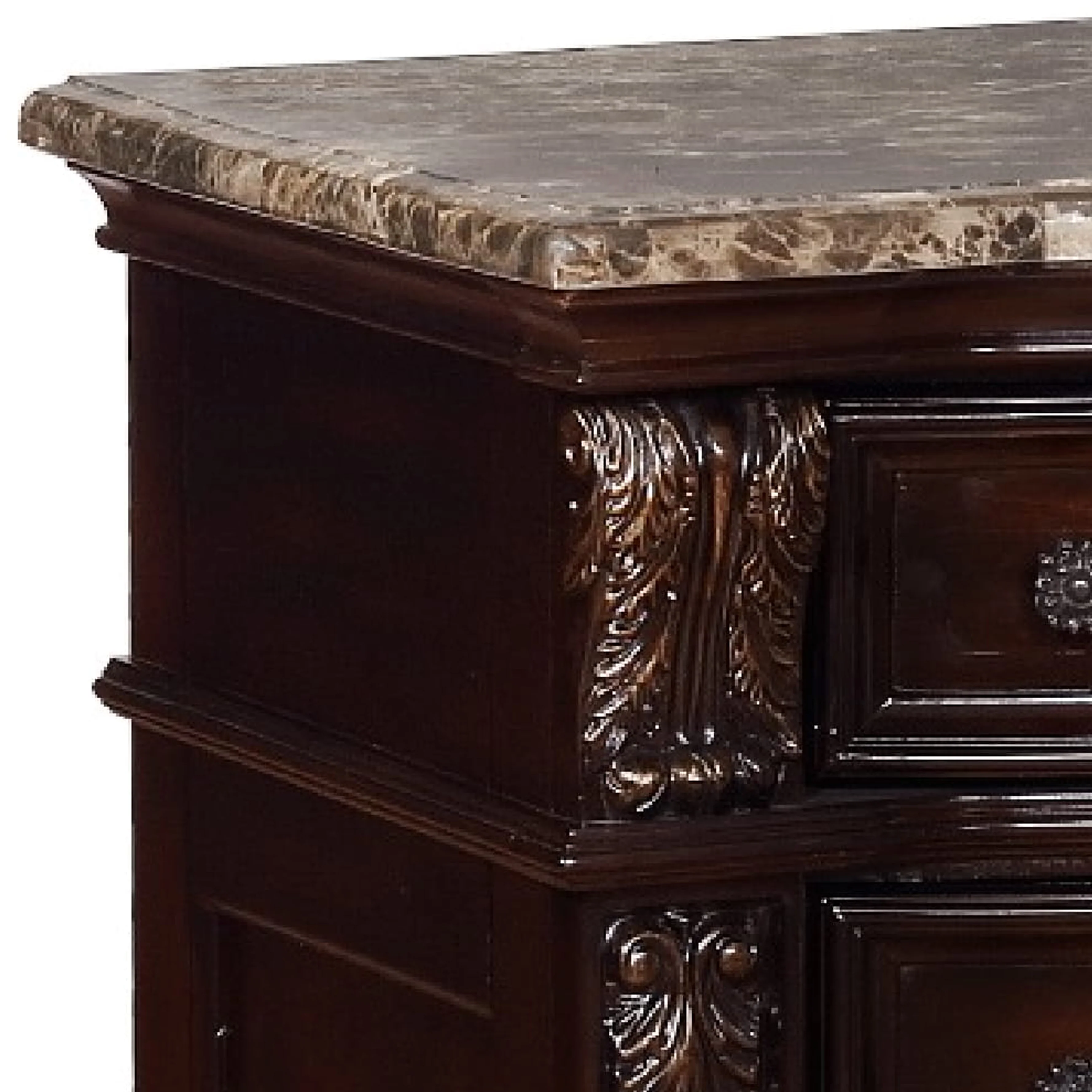 Wooden Nightstand With Three Spacious Drawers And Bun Feet, Brown By Benzara - Image 9