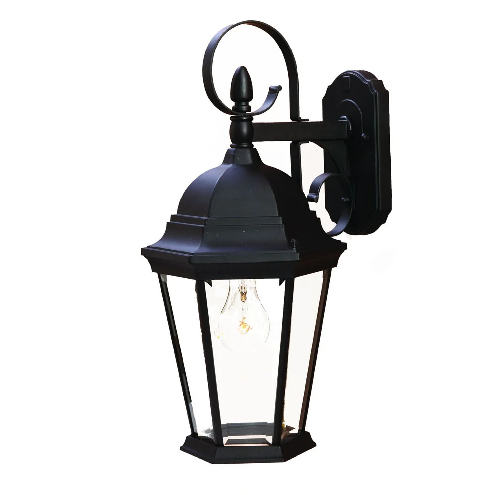 XL Matte Black Swing Arm Hanging Lantern Wall Light By Homeroots