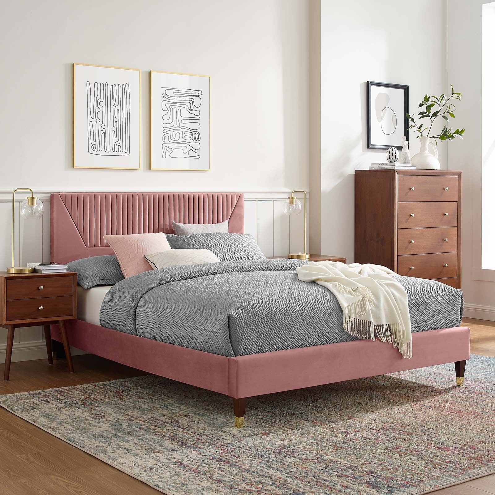 Yasmine Channel Tufted Performance Velvet Full Platform Bed By Modway - MOD-6996 - Image 16