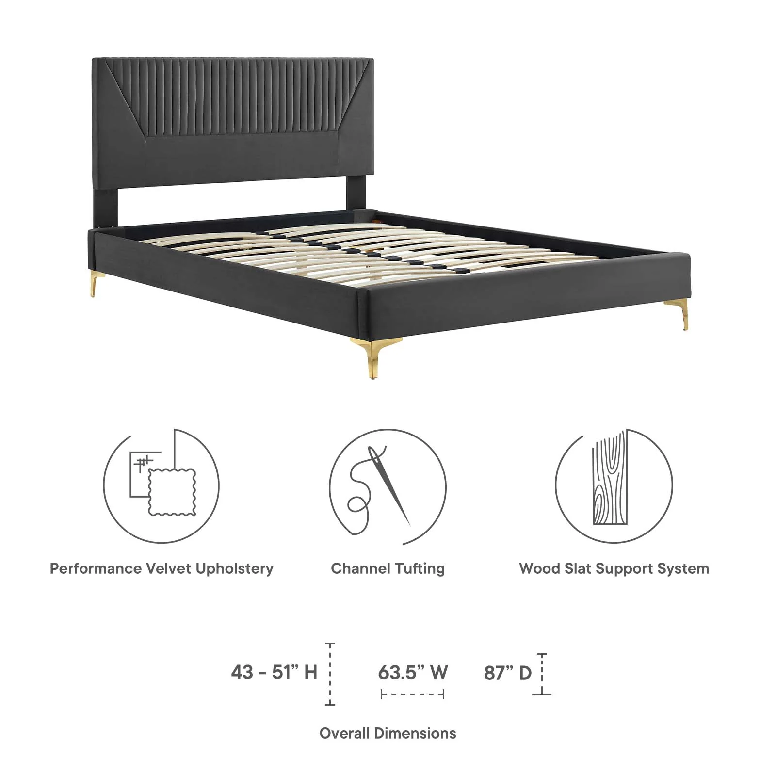 Yasmine Channel Tufted Performance Velvet Full Platform Bed By Modway - MOD-7004 - Image 7