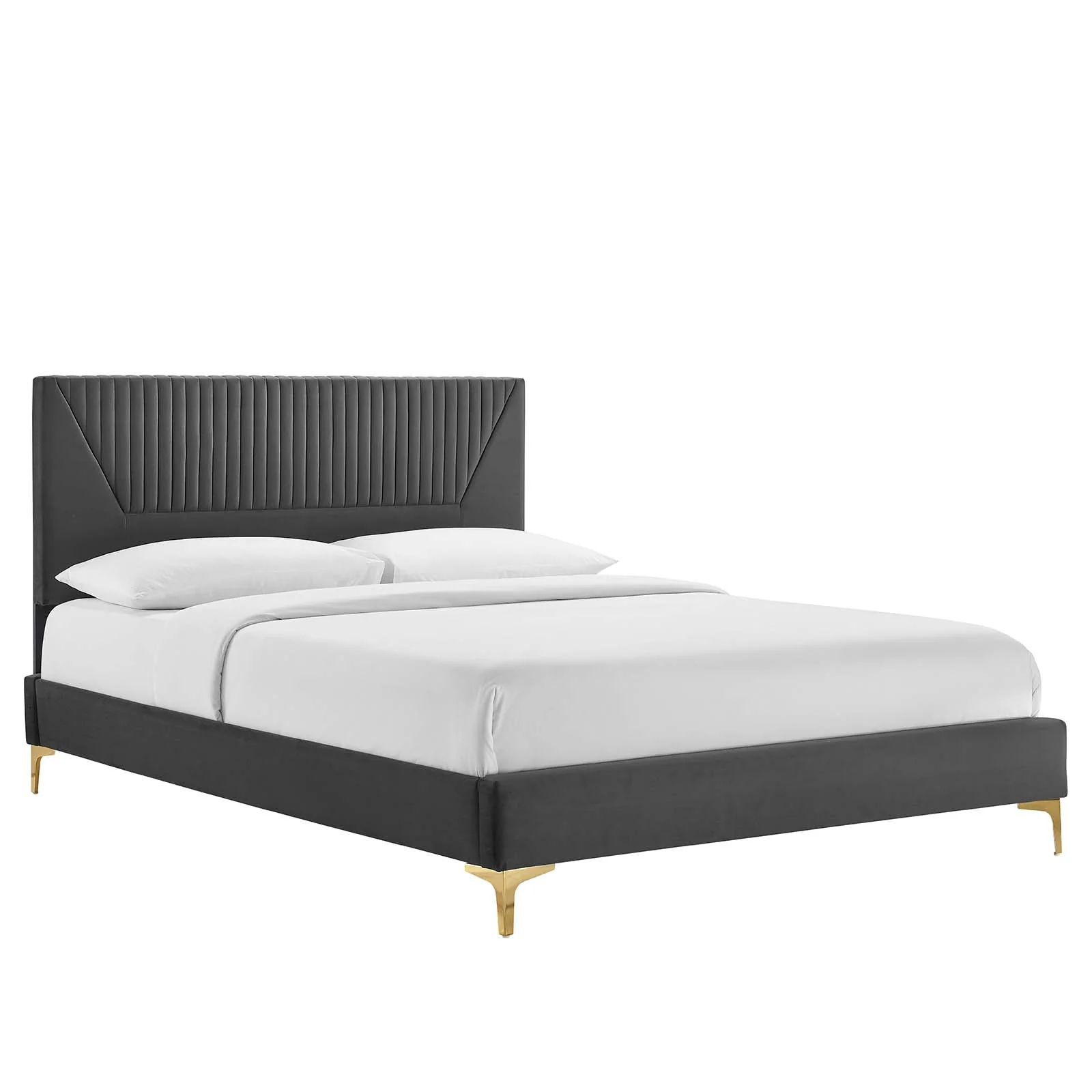 Yasmine Channel Tufted Performance Velvet Queen Platform Bed By Modway - MOD-6980 - Image 2