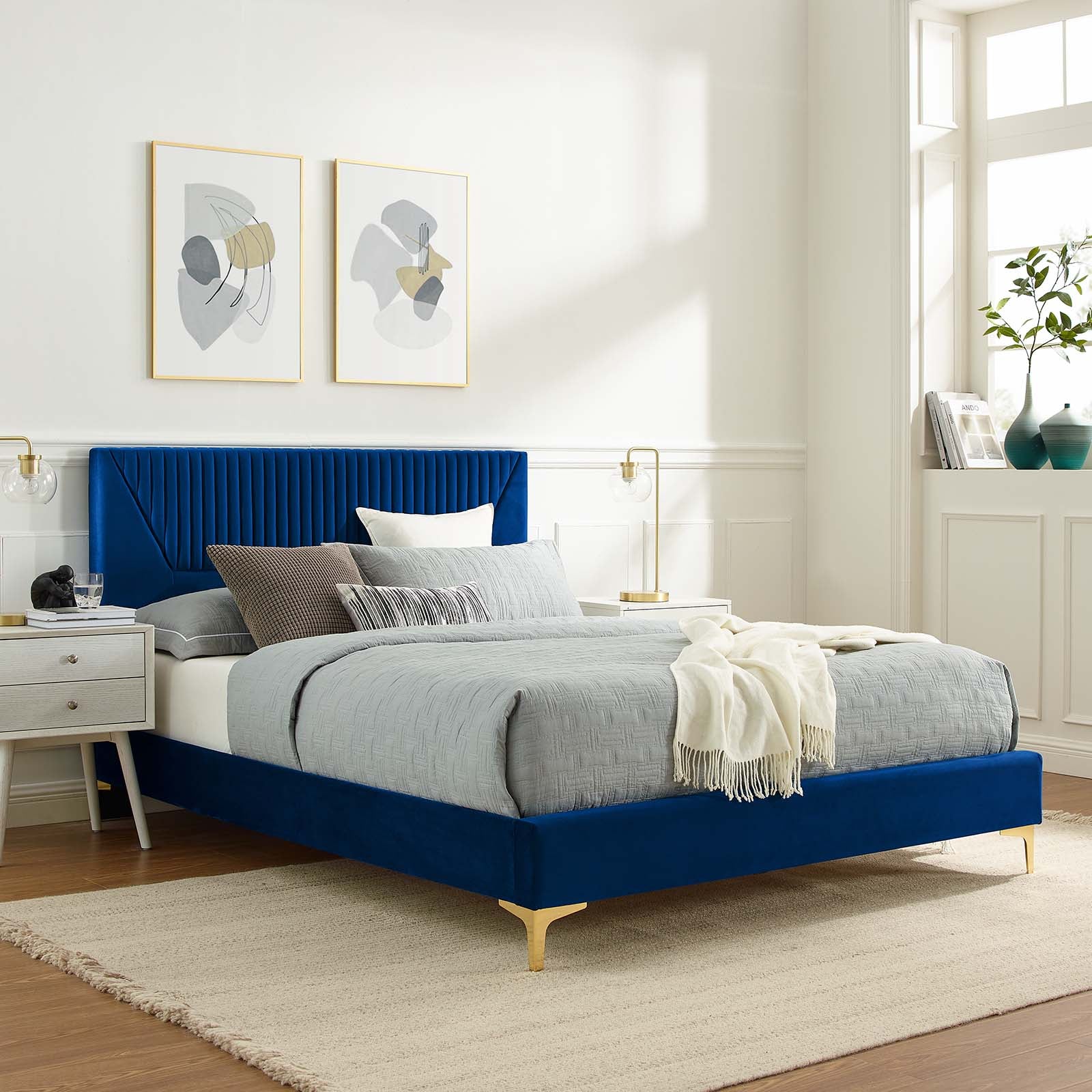 Yasmine Channel Tufted Performance Velvet Queen Platform Bed By Modway - MOD-6980 - Image 24