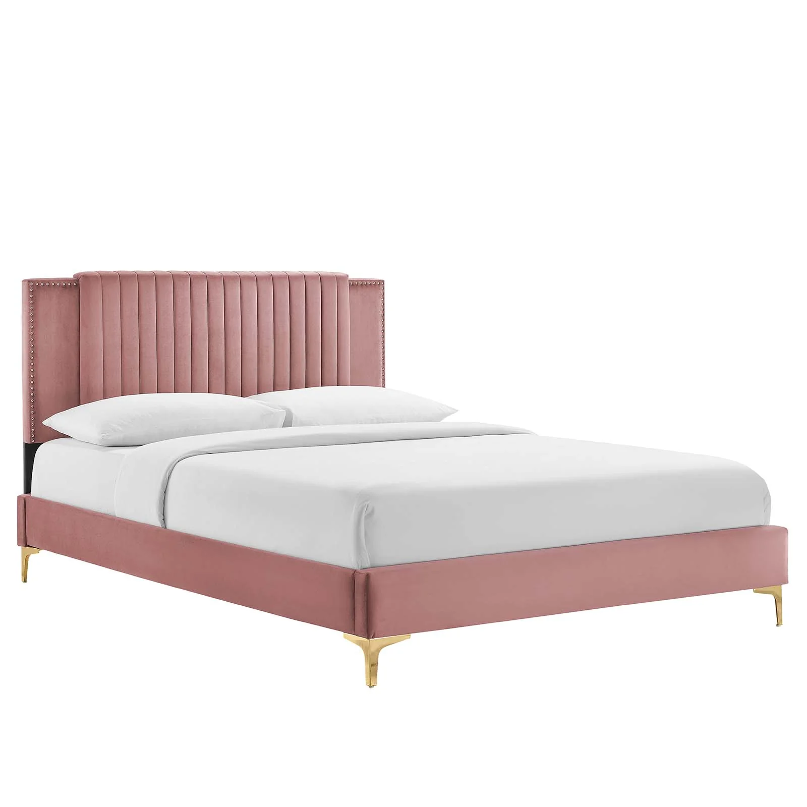 Zahra Channel Tufted Performance Velvet King Platform Bed By Modway - MOD-7014 - Image 9