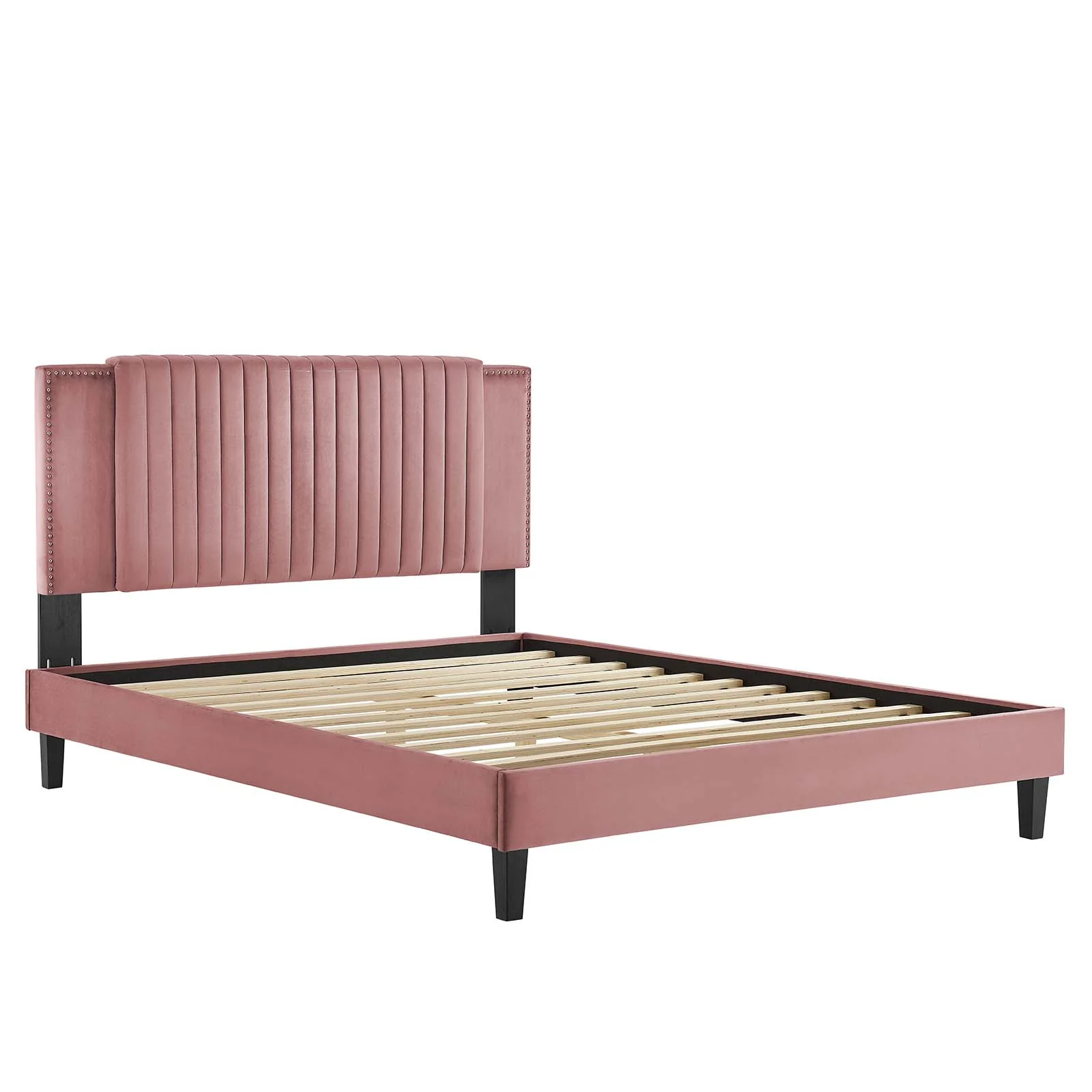 Zahra Channel Tufted Performance Velvet Queen Platform Bed By Modway - MOD-6974 - Image 12