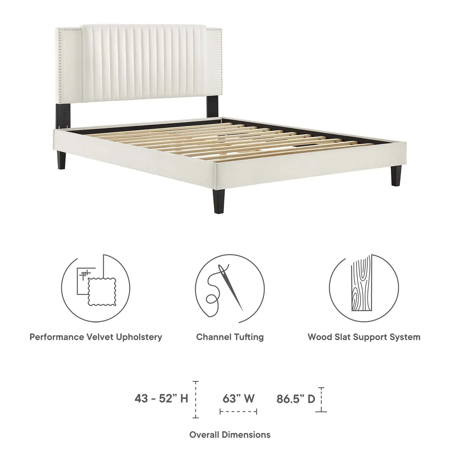 Zahra Channel Tufted Performance Velvet Queen Platform Bed By Modway - MOD-6974 - Image 30