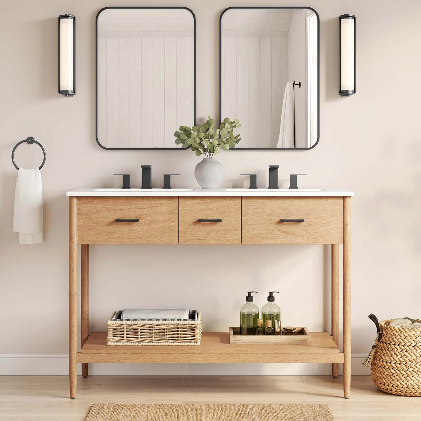 Zaire 48" Double Sink Bathroom Vanity By Modway - EEI-6826
