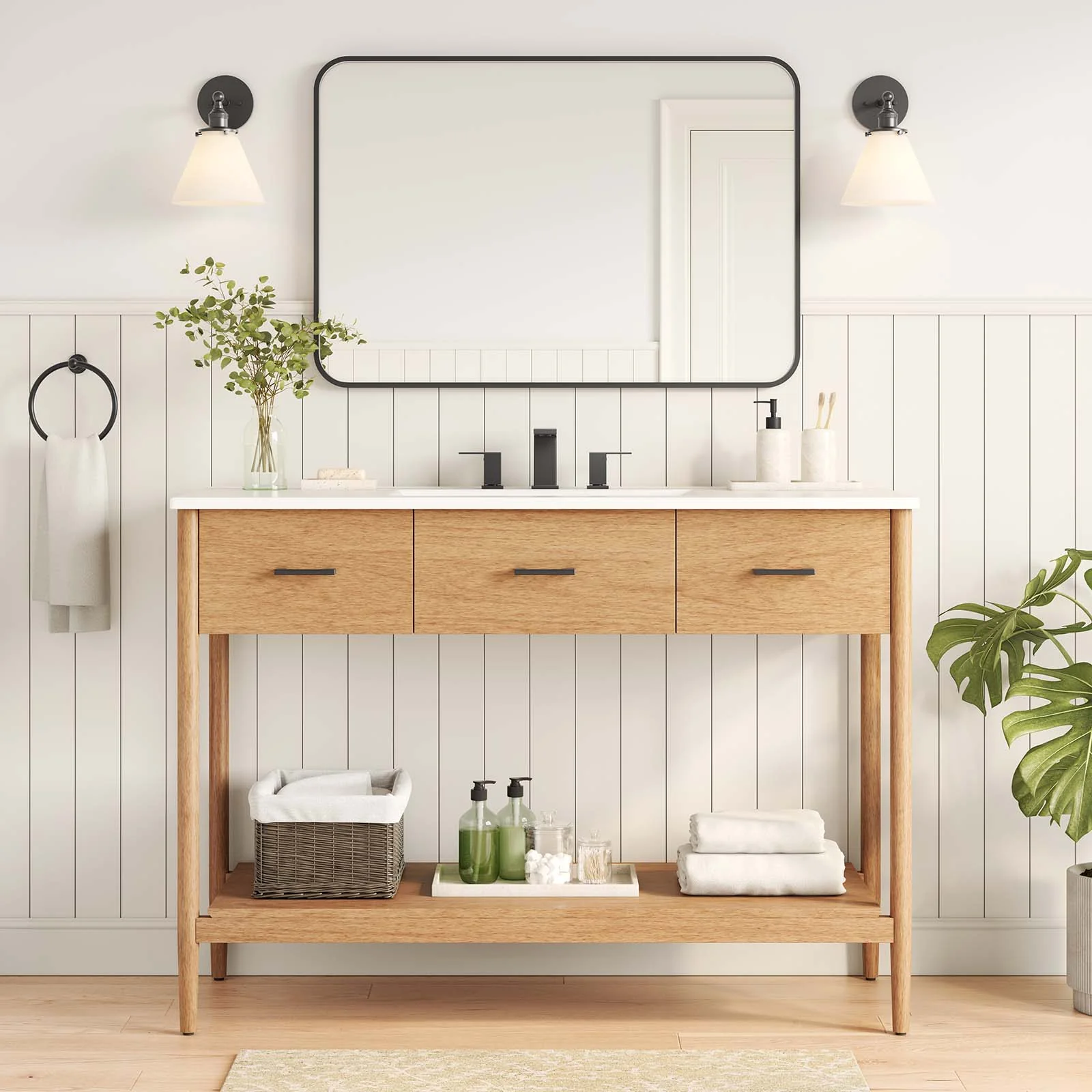Zaire 48” Single Sink Compatible Bathroom Vanity Cabinet (Sink Basin Not Included) By Modway - EEI-6355