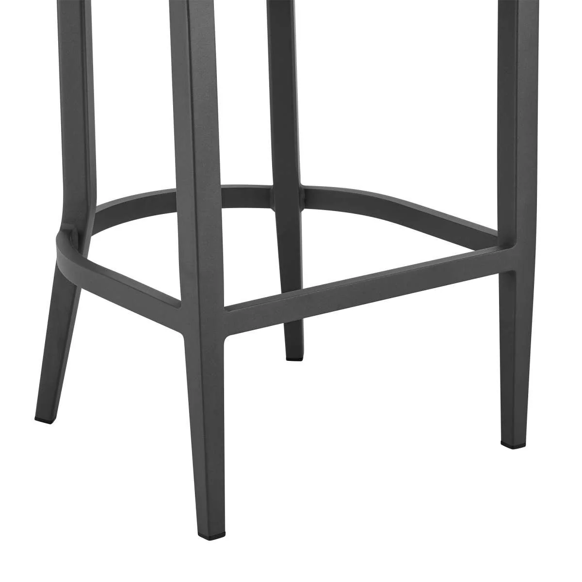 Zella Outdoor Patio Bar Stool in Aluminum with Light Gray Rope and Earl Gray Cushions By Armen Living - Image 6