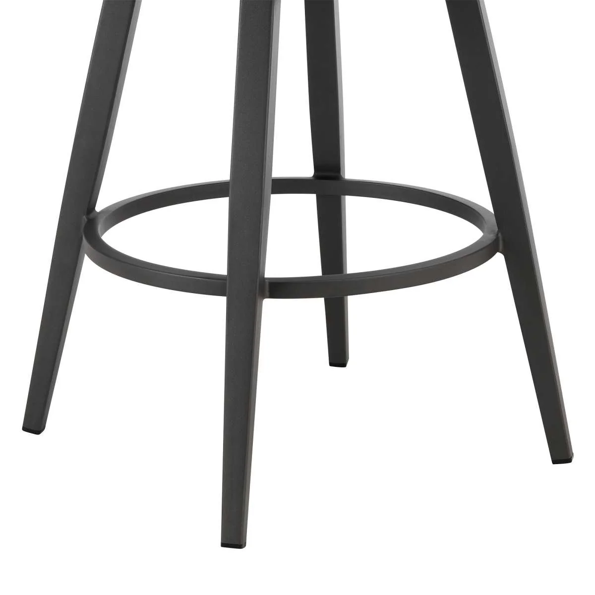 Zella Outdoor Patio Swivel Bar Stool in Aluminum with Light Gray Rope and Earl Gray Cushions By Armen Living - Image 6